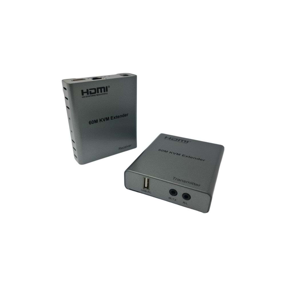Herz NVC-KVM4K60M CAT6 60MT (2Lİ) HDMI-USB-IR Extender