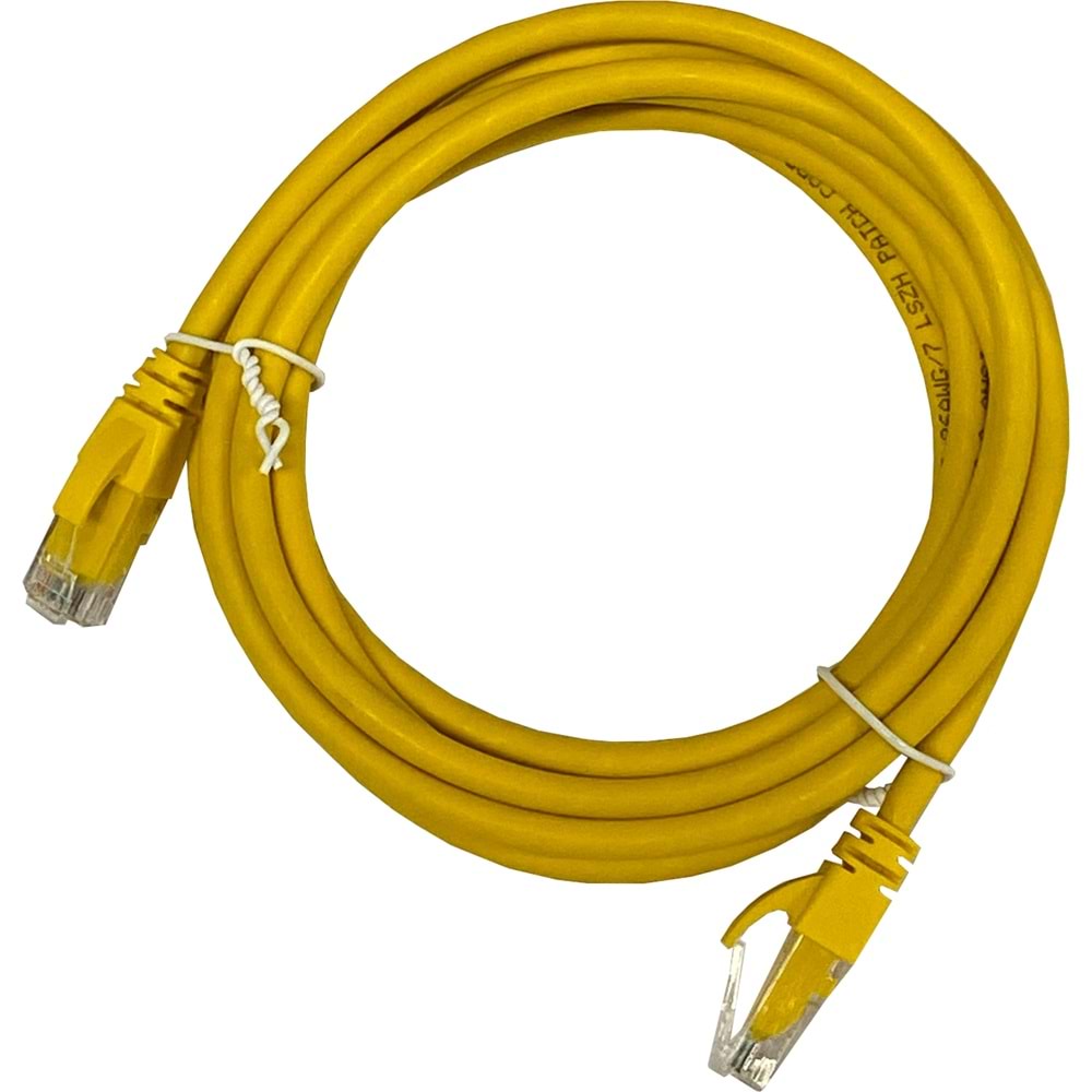 Ager AC-602-030 3 MT UTP CAT6 Patch Kablo Sarı Cu, Lszh Awg 26/7