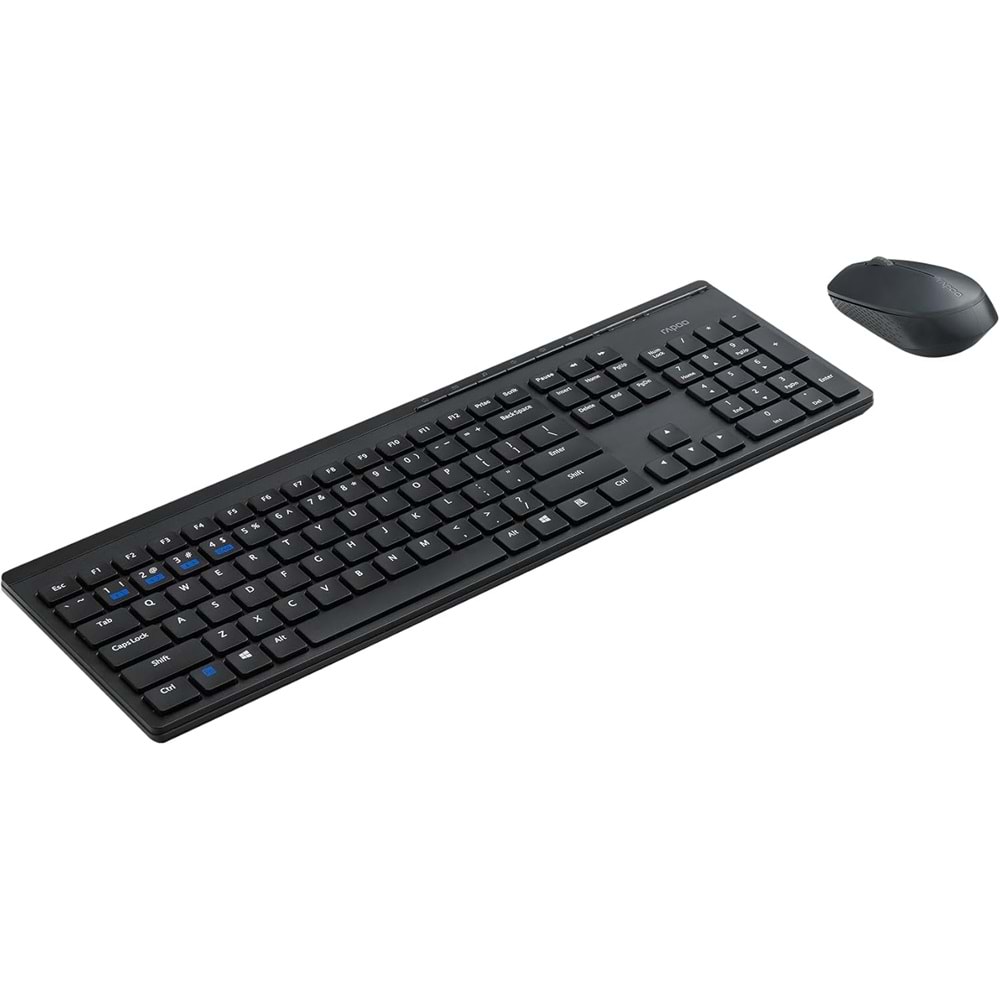 Rapoo 8110M Kablosuz Siyah Q Klavye+Mouse